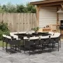 11-teiliges Gartenspeiseset mit schwarzen Polstern aus synthetischem Rattan. von , Gartensets - Ref: Foro24-3278153, Preis: 6...