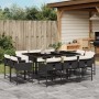 Set de comedor jardín 11 pzas con cojines ratán sintético negro by , Garden sets - Ref: Foro24-3278153, Price: 543,00 €, Disc...