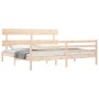 Double bed frame with solid wood headboard by vidaXL, Beds and slatted bases - Ref: Foro24-3195106, Price: 149,77 €, Discount: %