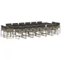Set comedor de jardín 17 pzas y cojines ratán sintético gris by , Garden sets - Ref: Foro24-3278191, Price: 1,00 €, Discount: %
