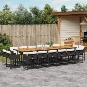 Gartenmöbel-Set, 17-teilig, mit schwarzen Polstern aus synthetischem Rattan von , Gartensets - Ref: Foro24-3278198, Preis: 1,...