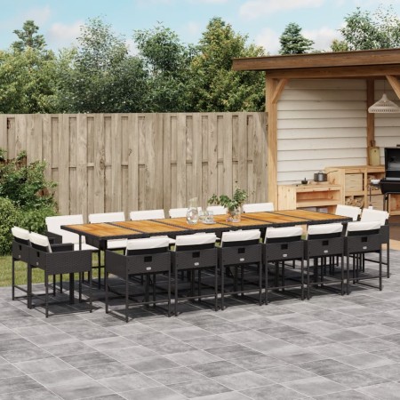 Gartenmöbel-Set, 17-teilig, mit schwarzen Polstern aus synthetischem Rattan von , Gartensets - Ref: Foro24-3278198, Preis: 98...