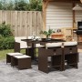 Set comedor para jardín 9 pzas y cojines ratán sintético marrón by , Garden sets - Ref: Foro24-3277904, Price: 364,92 €, Disc...