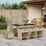 Set comedor de jardín 11 pzas con cojines ratán sintético beige by , Garden sets - Ref: Foro24-3277919, Price: 625,74 €, Disc...