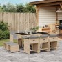 Set comedor de jardín 11 pzas con cojines ratán sintético beige by , Garden sets - Ref: Foro24-3277919, Price: 505,18 €, Disc...