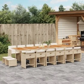Set comedor de jardín 17 pzas con cojines ratán sintético beige by , Garden sets - Ref: Foro24-3277959, Price: 1,00 €, Discou...