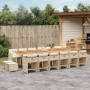 Garten-Essgruppe 17-teilig mit Kissen aus synthetischem Rattan in Beige. von , Gartensets - Ref: Foro24-3277959, Preis: 992,3...