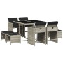 Set comedor de jardín 9 pzas cojines ratán sintético gris claro by , Garden sets - Ref: Foro24-3277726, Price: 414,01 €, Disc...