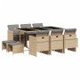 Garten-Essgruppe 11-teilig mit Kissen aus synthetischem Rattan in Beige. von , Gartensets - Ref: Foro24-3277739, Preis: 583,1...