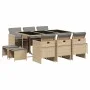 Garten-Essgruppe 11-teilig mit Kissen aus synthetischem Rattan in Beige. von , Gartensets - Ref: Foro24-3277739, Preis: 630,8...