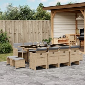 Garten-Essgruppe mit 13-teiligen Kissen aus synthetischem Rattan in Beige. von , Gartensets - Ref: Foro24-3277751, Preis: 789...