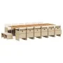 Set comedor de jardín 17 pzas con cojines ratán sintético beige von , Gartensets - Ref: Foro24-3277779, Preis: 1,00 €, Rabatt: %