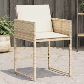 Gartenstühle mit Kissen, 4 Stück, aus synthetischem Rattan in Beige. von , Gartenstühle - Ref: Foro24-4007479, Preis: 197,51 ...