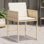 Gartenstühle mit Kissen, 4 Stück, aus synthetischem Rattan in Beige. von , Gartenstühle - Ref: Foro24-4007479, Preis: 123,90 ...