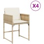 Gartenstühle mit Kissen, 4 Stück, aus synthetischem Rattan in Beige. von , Gartenstühle - Ref: Foro24-4007479, Preis: 123,90 ...