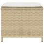 Taburetes jardín con cojines 4 uds ratán PE beige 40x40x35 cm by , Outdoor ottomans - Ref: Foro24-4007487, Price: 114,09 €, D...