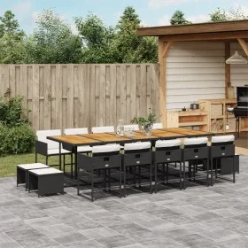 Garten-Essgruppe mit 15-teiligen Kissen aus schwarzem Kunststoff-Rattan. von , Gartensets - Ref: Foro24-3278126, Preis: 1,00 ...