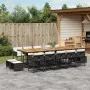 Garten-Essgruppe mit 15-teiligen Kissen aus schwarzem Kunststoff-Rattan. von , Gartensets - Ref: Foro24-3278126, Preis: 893,6...