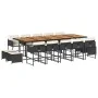 Garten-Essgruppe mit 15-teiligen Kissen aus schwarzem Kunststoff-Rattan. von , Gartensets - Ref: Foro24-3278126, Preis: 893,6...