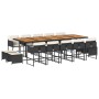 Set comedor de jardín con cojines 15 pzas ratán sintético negro by , Garden sets - Ref: Foro24-3278126, Price: 794,91 €, Disc...