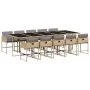 Set comedor de jardín 11 pzas con cojines ratán sintético beige by , Garden sets - Ref: Foro24-3278063, Price: 920,17 €, Disc...