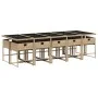 Set comedor de jardín 11 pzas con cojines ratán sintético beige by , Garden sets - Ref: Foro24-3278063, Price: 920,17 €, Disc...
