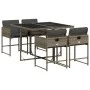 Garten-Essgruppe, 5-teilig, mit grauen Polstern aus synthetischem Rattan von , Gartensets - Ref: Foro24-3278023, Preis: 352,1...