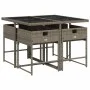 Garten-Essgruppe, 5-teilig, mit grauen Polstern aus synthetischem Rattan von , Gartensets - Ref: Foro24-3278023, Preis: 352,1...