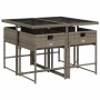Set comedor de jardín 5 piezas con cojines ratán sintético gris by , Garden sets - Ref: Foro24-3278023, Price: 269,88 €, Disc...