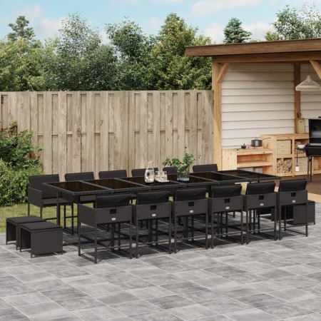 Gartenmöbel-Set, 17-teilig, mit schwarzen Polstern aus synthetischem Rattan von , Gartensets - Ref: Foro24-3278130, Preis: 88...