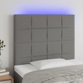 Cabecero con luces LED tela gris oscuro 80x5x118/128 cm en Cabeceros y pies de cama | Comprar online en Foro24