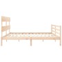 Double bed frame with solid wood headboard by vidaXL, Beds and slatted bases - Ref: Foro24-3195106, Price: 149,77 €, Discount: %