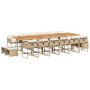 Set comedor de jardín 17 pzas con cojines ratán sintético beige de , Conjuntos de jardín - Ref: Foro24-3278139, Precio: 953,07 €