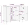 Massivholz-Nebenschrank aus Mangoholz 90x33x75 cm von , Sideboards - Ref: Foro24-358348, Preis: 145,81 €, Rabatt: %