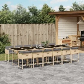 Set comedor de jardín con cojines 13 pzas ratán sintético beige von , Gartensets - Ref: Foro24-3278075, Preis: 1,00 €, Rabatt: %