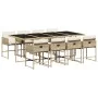 Set comedor de jardín 9 pzas con cojines ratán sintético beige by , Garden sets - Ref: Foro24-3278049, Price: 701,24 €, Disco...