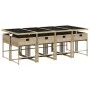 Set comedor de jardín 9 pzas con cojines ratán sintético beige by , Garden sets - Ref: Foro24-3278049, Price: 701,24 €, Disco...