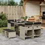 Set comedor de jardín 9 pzas cojines ratán sintético gris claro de , Conjuntos de jardín - Ref: Foro24-3277906, Precio: 380,9...