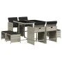 Set comedor de jardín 9 pzas cojines ratán sintético gris claro de , Conjuntos de jardín - Ref: Foro24-3277906, Precio: 380,9...