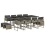 Set comedor de jardín con cojines 13 pzas ratán sintético gris by , Garden sets - Ref: Foro24-3278107, Price: 744,88 €, Disco...
