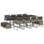 Set comedor de jardín con cojines 13 pzas ratán sintético gris by , Garden sets - Ref: Foro24-3278107, Price: 671,83 €, Disco...