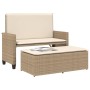 Banco de jardín con cojines y reposapiés ratán sintético beige by , garden benches - Ref: Foro24-368411, Price: 263,05 €, Dis...