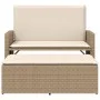 Banco de jardín con cojines y reposapiés ratán sintético beige by , garden benches - Ref: Foro24-368411, Price: 258,30 €, Dis...