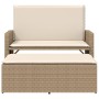 Banco de jardín con cojines y reposapiés ratán sintético beige by , garden benches - Ref: Foro24-368411, Price: 263,05 €, Dis...