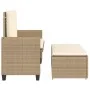 Banco de jardín con cojines y reposapiés ratán sintético beige by , garden benches - Ref: Foro24-368411, Price: 258,30 €, Dis...