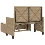Banco de jardín con cojines y reposapiés ratán sintético beige by , garden benches - Ref: Foro24-368411, Price: 258,30 €, Dis...