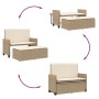 Banco de jardín con cojines y reposapiés ratán sintético beige by , garden benches - Ref: Foro24-368411, Price: 263,05 €, Dis...