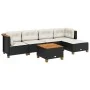 6-teiliges Gartensofa-Set und Kissen aus schwarzem Kunststoff-Rattan. von , Gartensets - Ref: Foro24-3261791, Preis: 433,79 €...