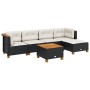 Set de sofás de jardín 6 piezas y cojines ratán sintético negro by , Garden sets - Ref: Foro24-3261791, Price: 426,45 €, Disc...