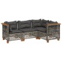 Set de sofás de jardín 4 pzas y cojines ratán sintético gris by , Garden sets - Ref: Foro24-3261801, Price: 373,21 €, Discoun...